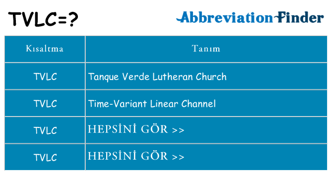 tvlc ne anlama geliyor