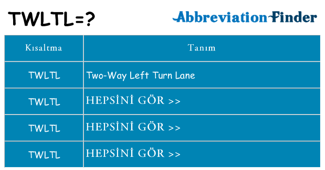 twltl ne anlama geliyor
