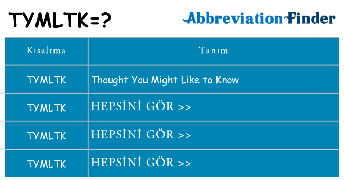 tymltk ne anlama geliyor