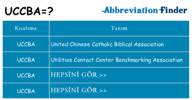 uccba ne anlama geliyor