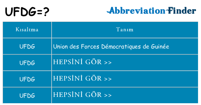 ufdg ne anlama geliyor