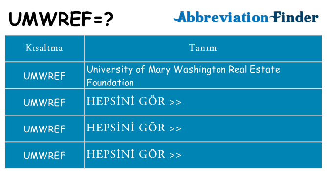 umwref ne anlama geliyor