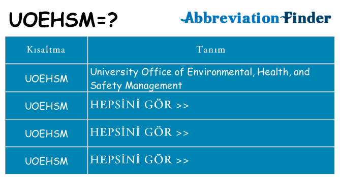 uoehsm ne anlama geliyor
