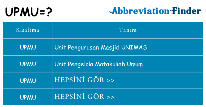 upmu ne anlama geliyor