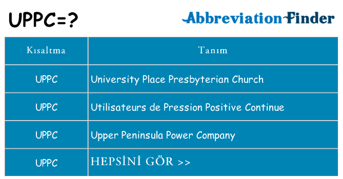 uppc ne anlama geliyor