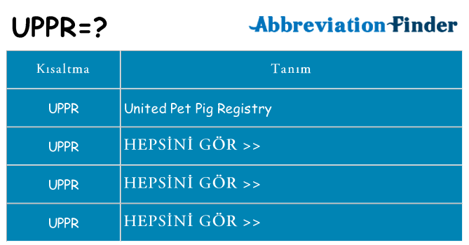 uppr ne anlama geliyor