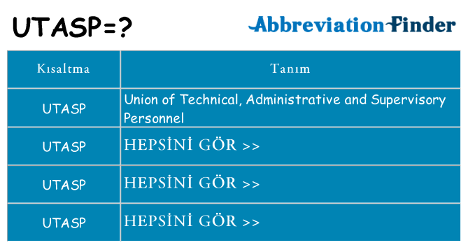 utasp ne anlama geliyor