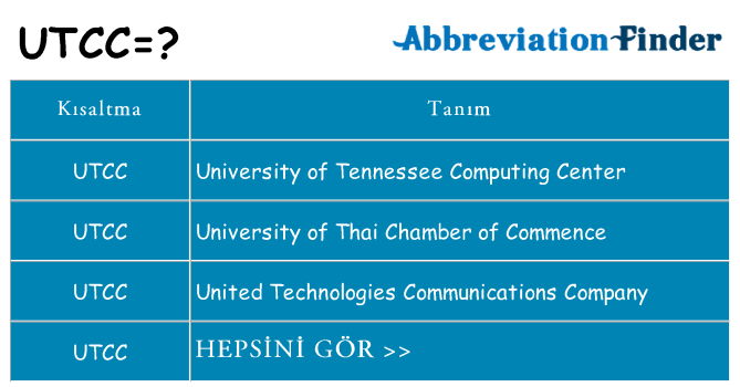 utcc ne anlama geliyor