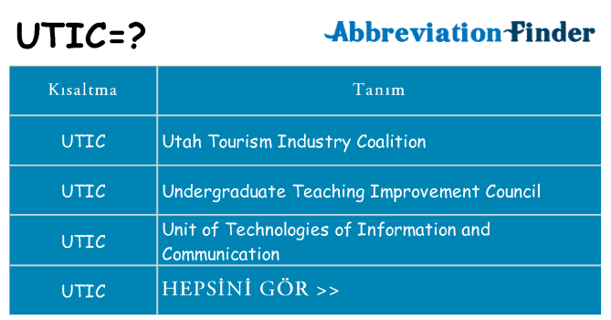 utic ne anlama geliyor