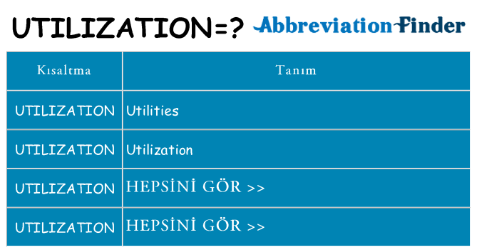 utilization ne anlama geliyor