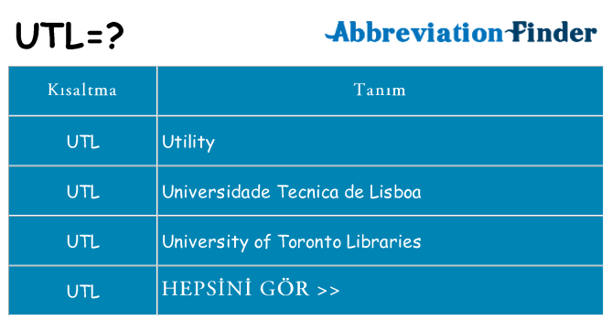 utl ne anlama geliyor