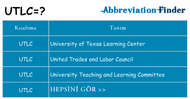 utlc ne anlama geliyor