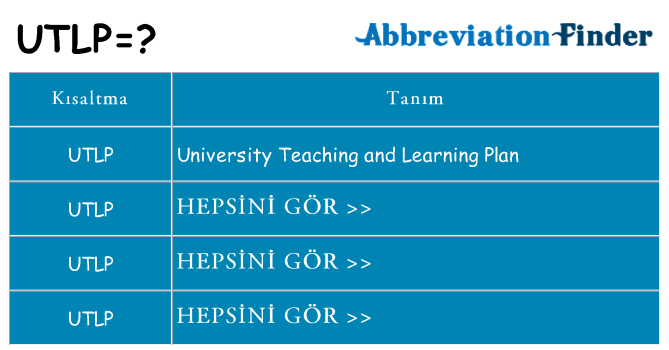 utlp ne anlama geliyor