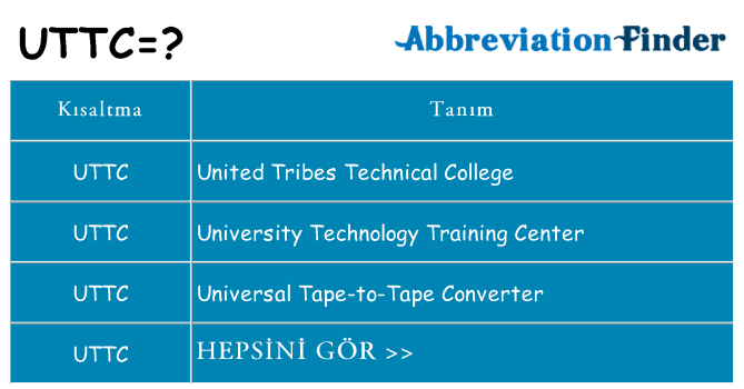 uttc ne anlama geliyor