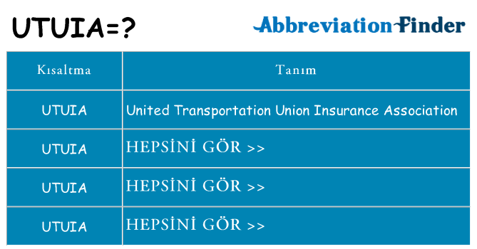 utuia ne anlama geliyor