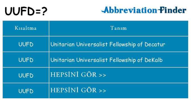 uufd ne anlama geliyor