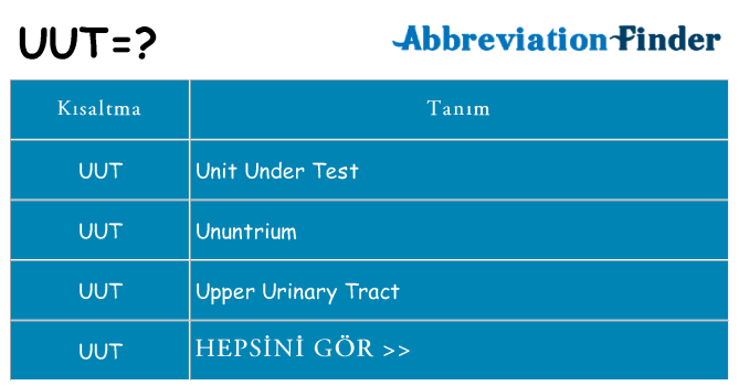 uut ne anlama geliyor
