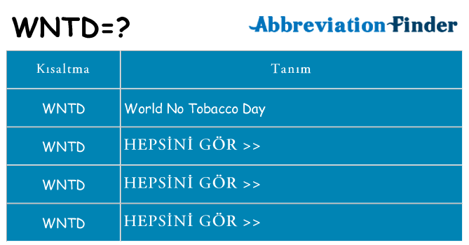 wntd ne anlama geliyor