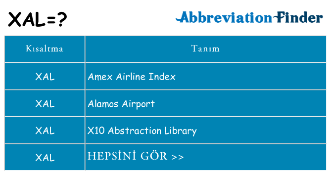 xal ne anlama geliyor