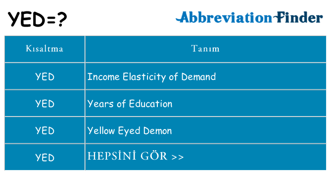 yed ne anlama geliyor