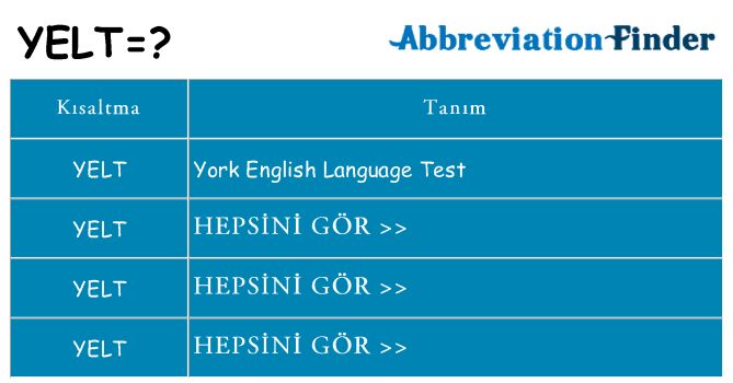 yelt ne anlama geliyor