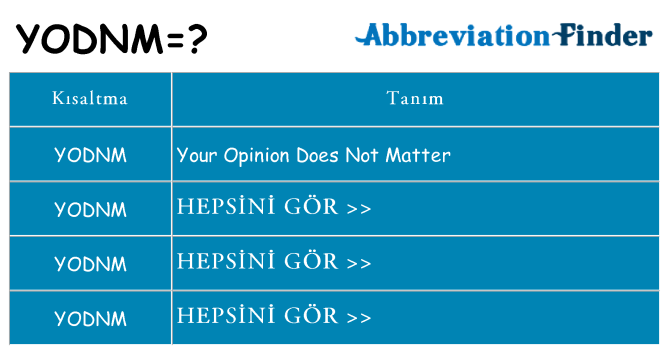 yodnm ne anlama geliyor