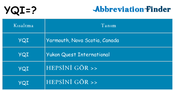 yqi ne anlama geliyor