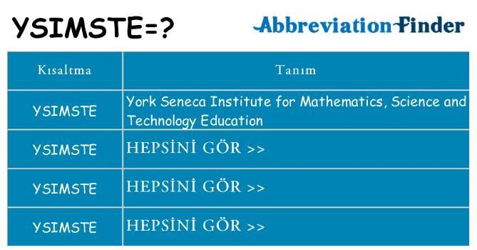 ysimste ne anlama geliyor