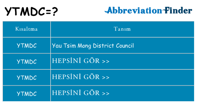 ytmdc ne anlama geliyor
