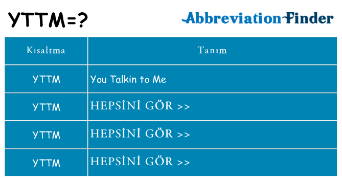 yttm ne anlama geliyor