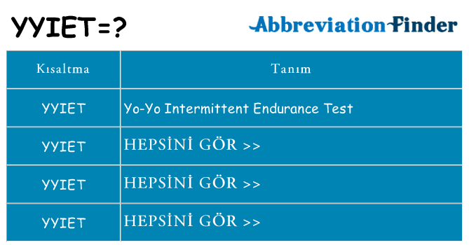 yyiet ne anlama geliyor