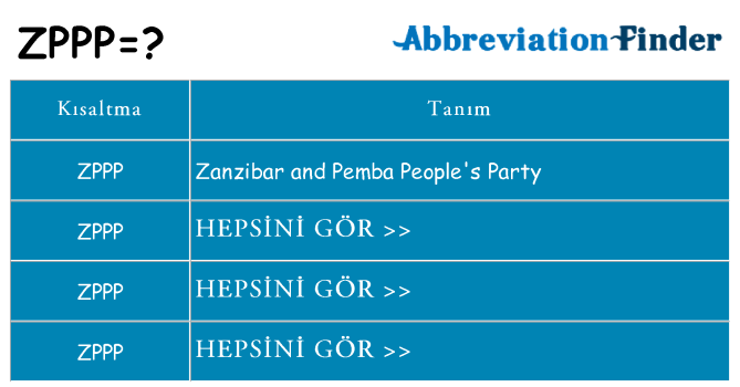 zppp ne anlama geliyor