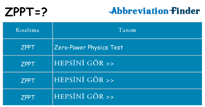 zppt ne anlama geliyor