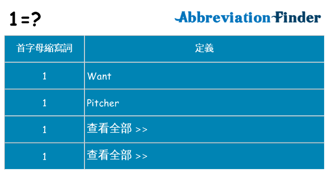 1 代表什麼