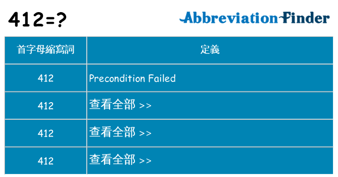 412 代表什麼