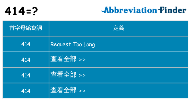 414 代表什麼