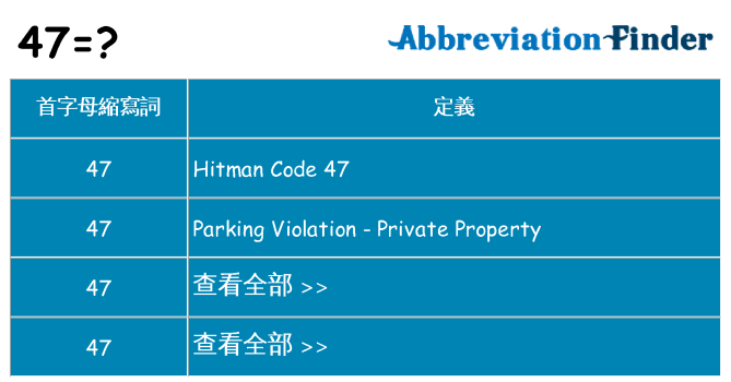 47 代表什麼