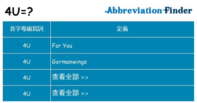 4u 代表什麼