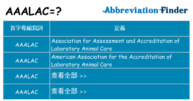 aaalac 代表什麼