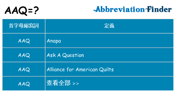 aaq 代表什麼
