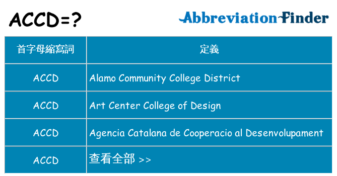 accd 代表什麼