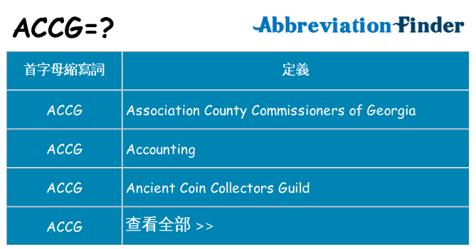 accg 代表什麼