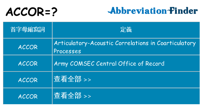 accor 代表什麼