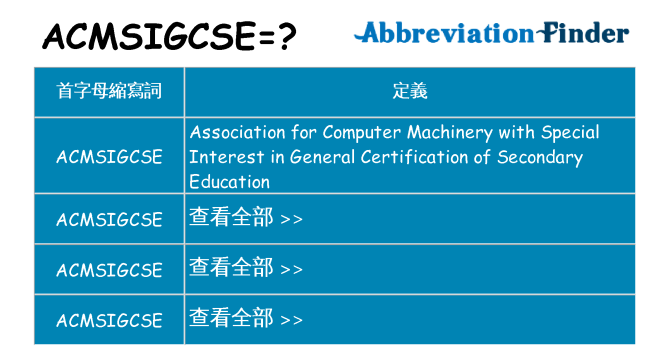 acmsigcse 代表什麼