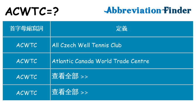 acwtc 代表什麼