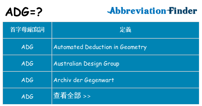 adg 代表什麼