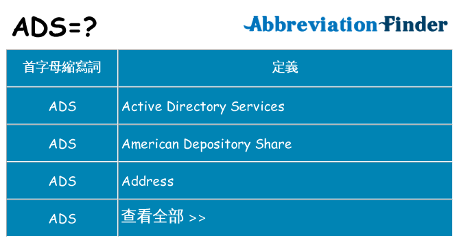 ads 代表什麼