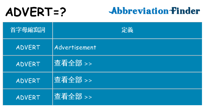 advert 代表什麼
