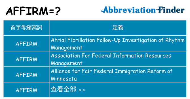 affirm 代表什麼