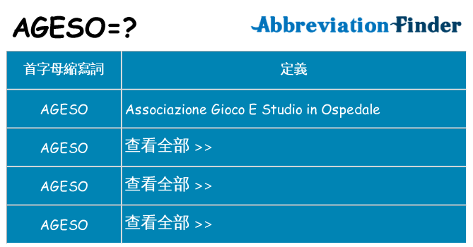 ageso 代表什麼